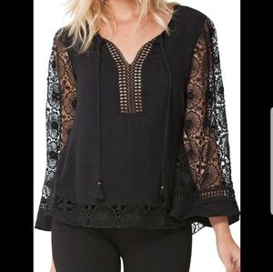 NWOT Hale Bob black blouse